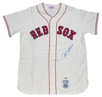 Carl Yastrzemski Signed Boston Red Sox Flannel Home Jersey (UDA)